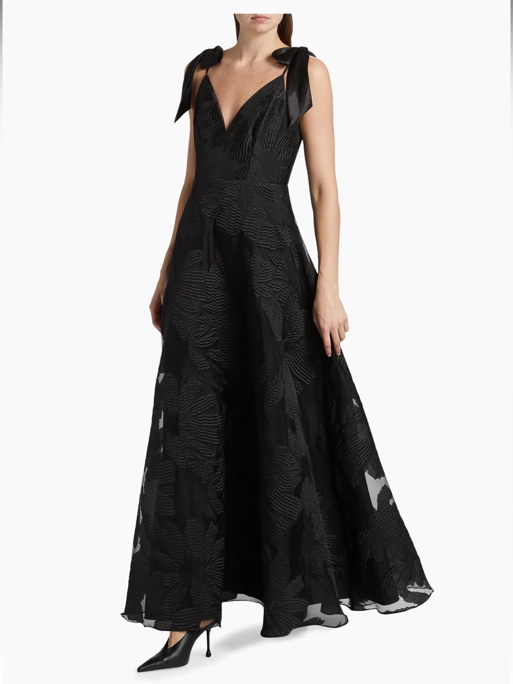 As It May Black V-Neck A-Line Evening Dress NWOT 14